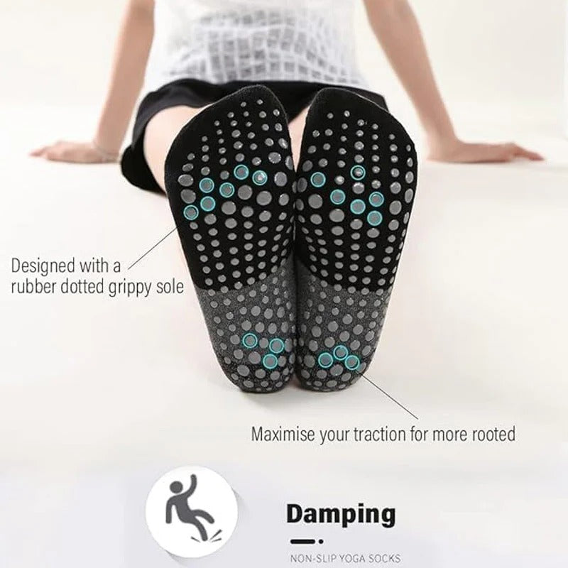 Women Anti-Slip Yoga Socks With Strip 1 Pair