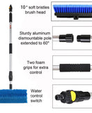 Telescopic Solar Panel Cleaning Brush With Water Switch