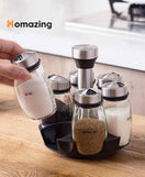 6Pcs Seasoning Spice Jar Rack 360 Rotating
