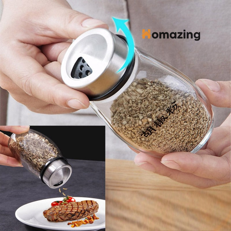 6Pcs Seasoning Spice Jar Rack 360 Rotating