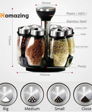6Pcs Seasoning Spice Jar Rack 360 Rotating