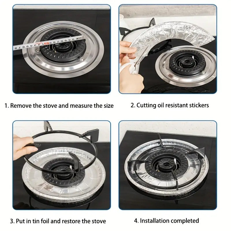 Aluminium Foil Stove Oil-Proof Cleaning Pad Covers 10pcs