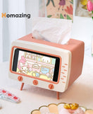 Creative Tv Tissue Box Holder With Phone Holder