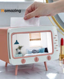 Creative Tv Tissue Box Holder With Phone Holder