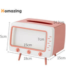 Creative Tv Tissue Box Holder With Phone Holder