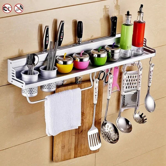 Kitchen Storage Rack Wall Mounted Aluminum Alloy