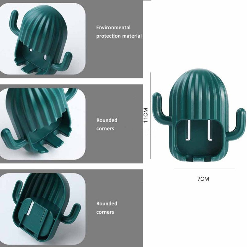 Wall Toothbrush Holder Cactus Shape