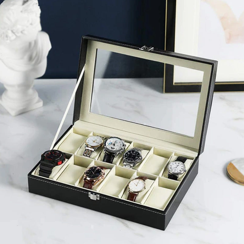 10 Slot Leather Watch Organizer Box