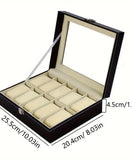 10 Slot Leather Watch Organizer Box