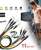 11Pcs Fitness Resistance Bands Set